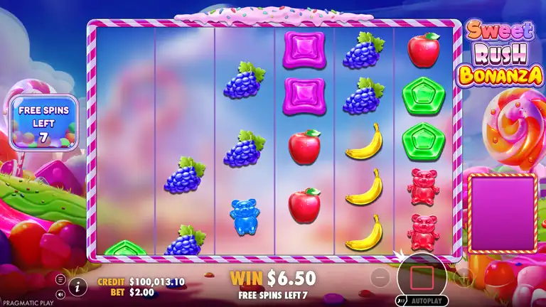 Sweet Rush Bonanza FREE SPINS triggered on spin 862, the dead bonus round at 1.45x the bet